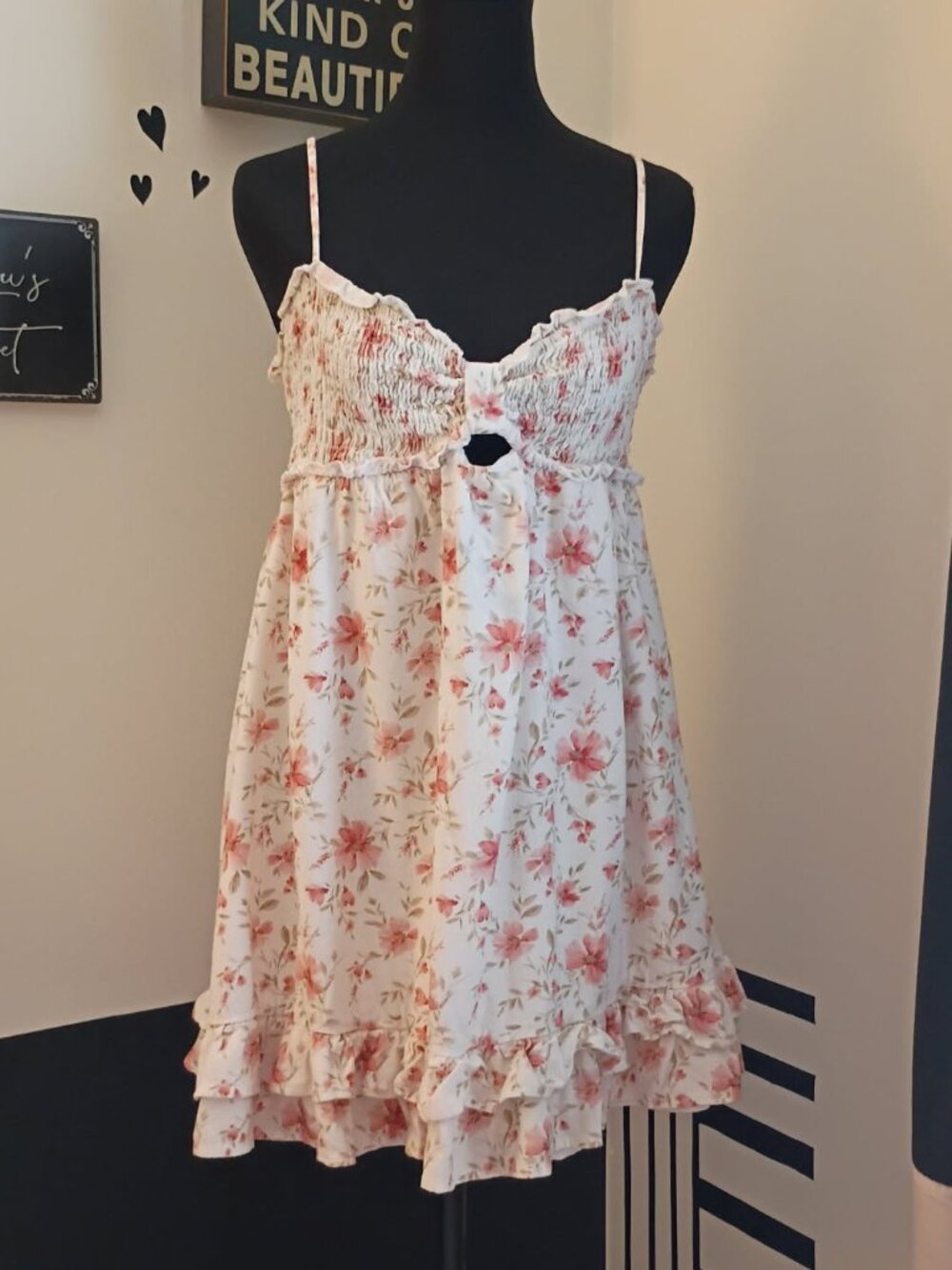 Trixxi Floral Smocked Summer Dress / Linen Blend